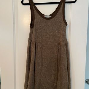 Free people beach gold lamay flowy tank dress medium